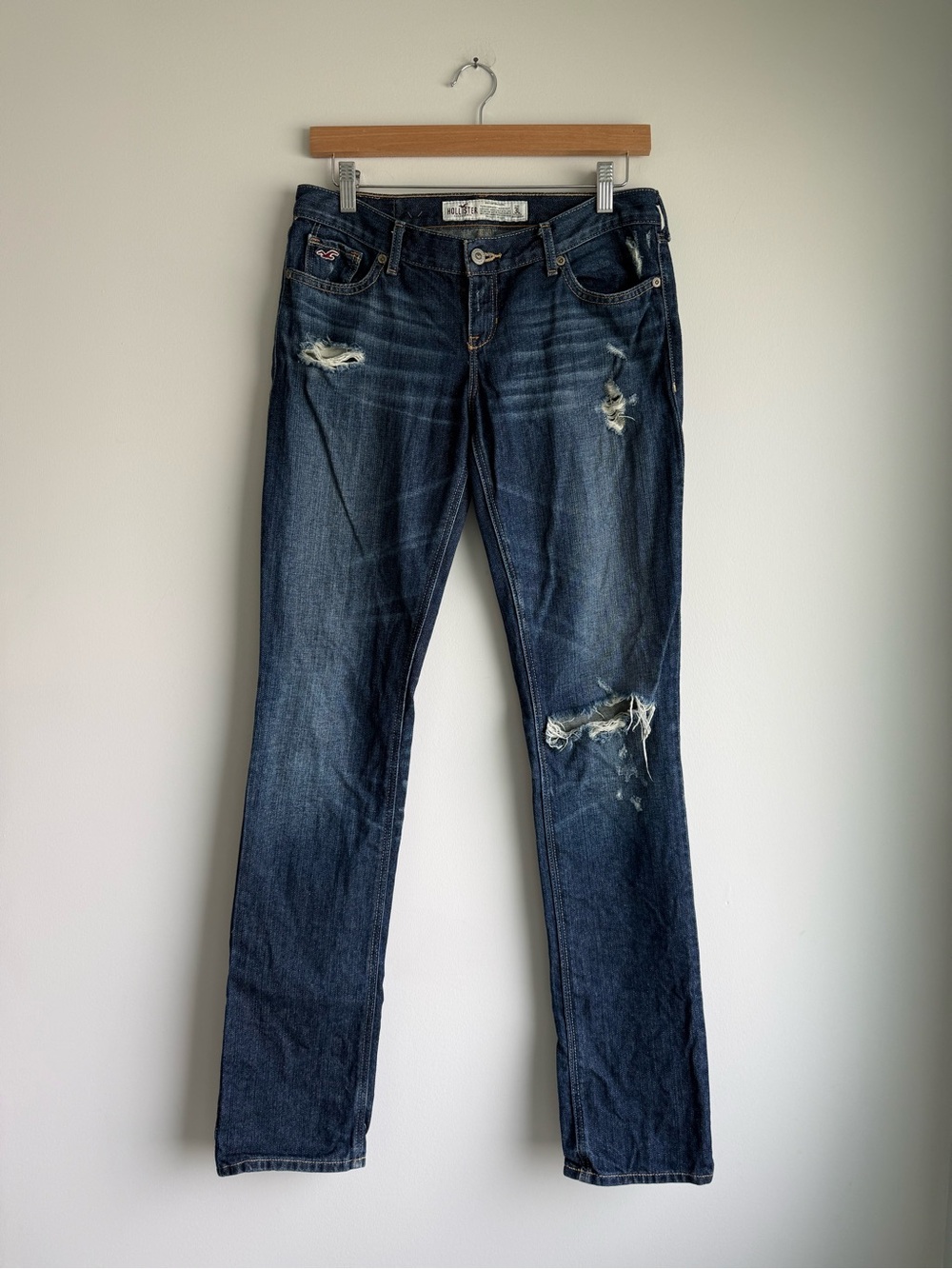 Hollister Laguna Skinny Jeans Size 3 Long Y2K Distressed Low Rise 30x33